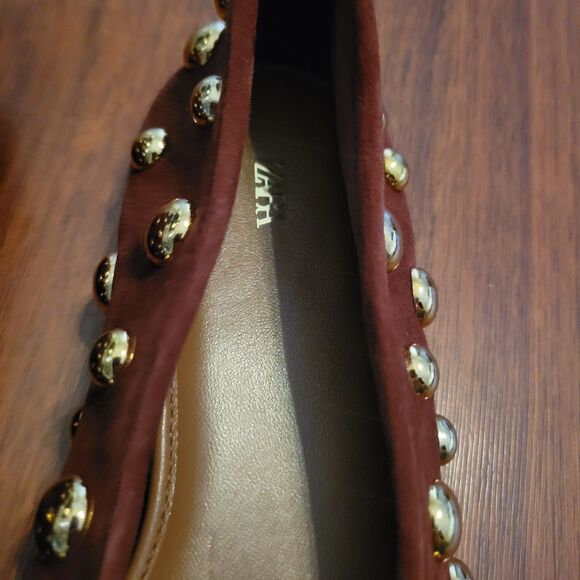 NWTs ZARA Studded Brown Leather Ballet Flats Size EUR 38 US 7.5 Classic - Picture 4 of 15